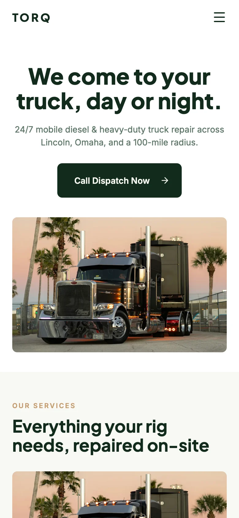 Mobile landing page